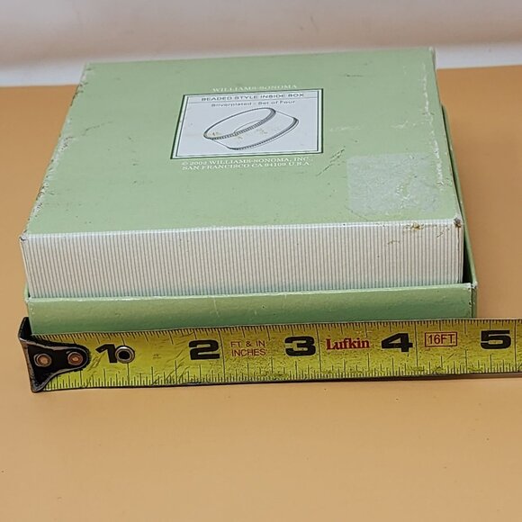 William-Sonoma Hotel Silver Napkin Rings Set Of 4 Silver-Plated Beaded Style - Picture 12 of 13